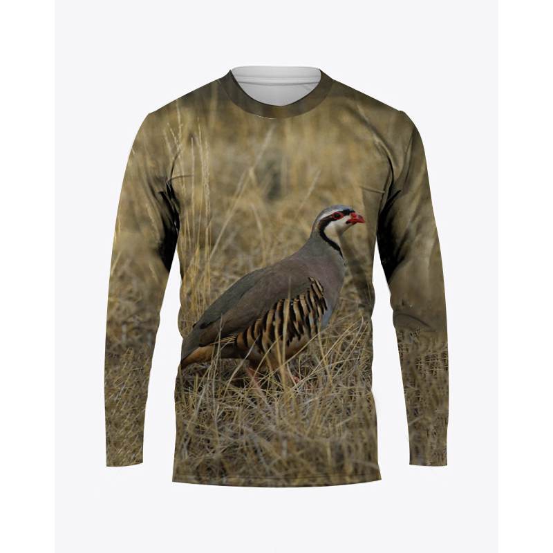 Hunting Quail - เสื้อยืดคอกลมลายพรางสำหรับผู้ชายล่าสัตว์นกกระทาเสื้อผู้ชายแฟชั่นสวมหัวแขนยาวลำลองโอเวอร์ไซส์