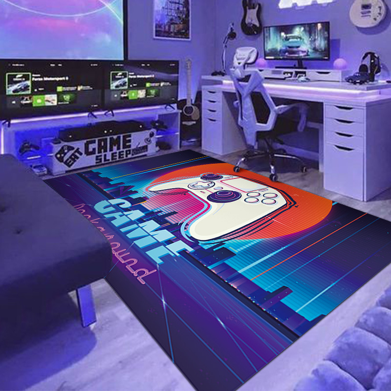 Hunting Outdoor Mat - พรมปูพื้นลายจอยเกมส์สุดฮา ฉันหยุดเกมเพื่อไปล่าไข่ พรมสำหรับห้องนอนเด็กผู้ชาย พรมปูพื้นห้องเกมส์ลายจอยคอนโทรลเลอร์สุดเท่
