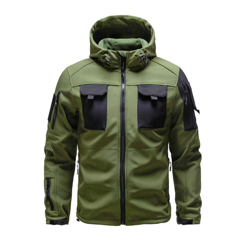 Safari Outdoor Hunting Jackets - ฤดูใบไม้ร่วงฤดูหนาวกลางแจ้งผู้ชายเสื้อขนแกะกันน้ํา Hooded ชุดฝึกอบรมเดินป่าล่าสัตว์ Coat