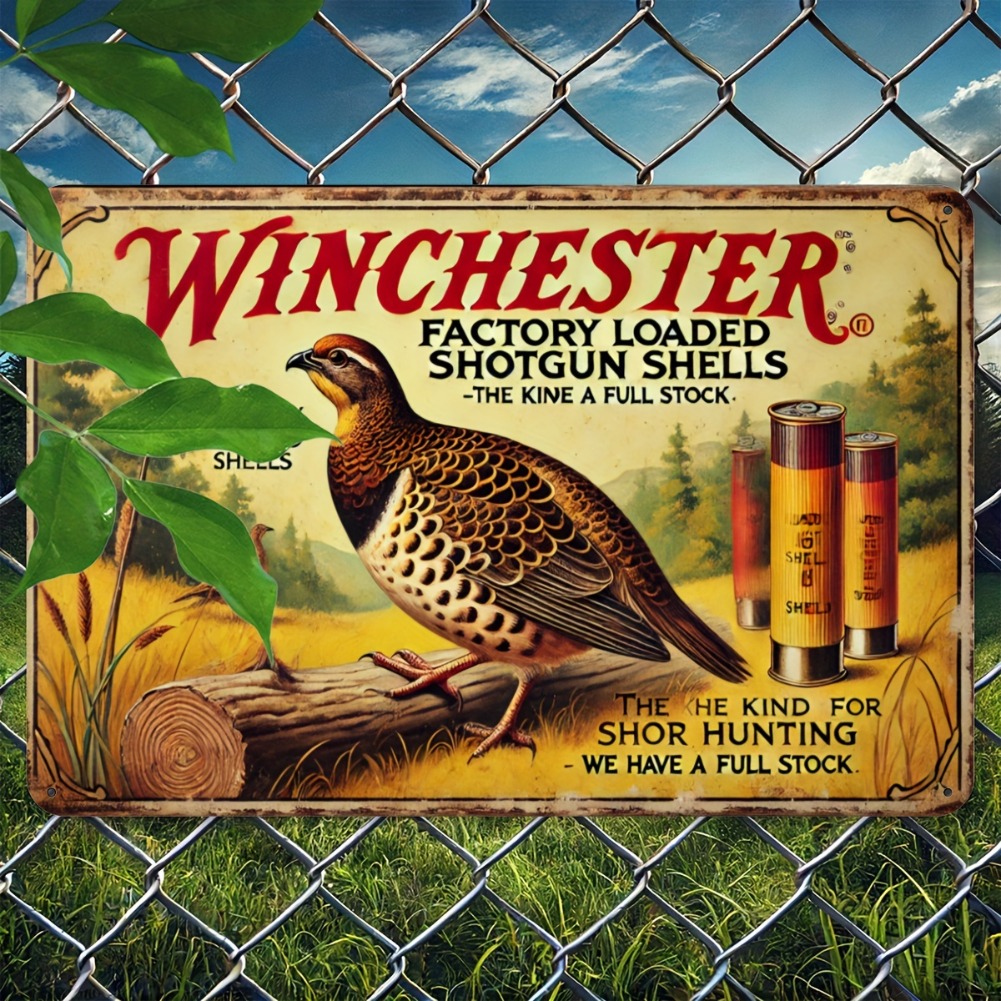 Hunting Quail - ป้ายโลหะวินเทจ - ของตกแต่งผนังแบบทนทาน สำหรับบ้าน สำนักงาน บาร์