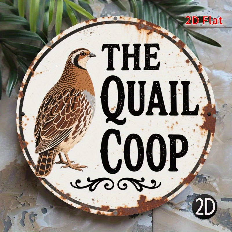 Hunting Quail - ป้ายไม้ทรงกลมลายโรงเลี้ยงนกกระทาแบบวินเทจ 2 มิติ, ของตกแต่งสไตล์ชนบทสำหรับการล่าสัตว์ปีก, ศิลปะตกแต่งผนังสไตล์ชาบี้ชิค, ของตกแต่งสไตล์คันทรี่บาร์น