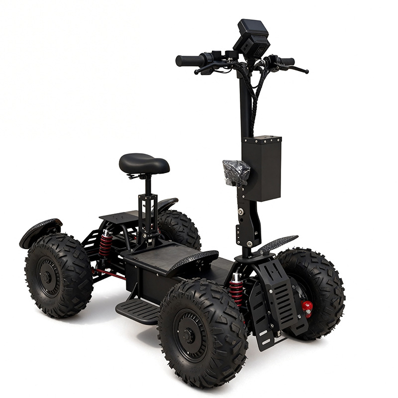 Outdoor Hunting Vehicle - สกู๊ตเตอร์ไฟฟ้าออฟโรด 60V ขับเคลื่อนสี่ล้อ ระบบขับเคลื่อนสองมอเตอร์ ยานยนต์ไฟฟ้าสำหรับการล่าสัตว์กลางแจ้ง ความเร็วสูง