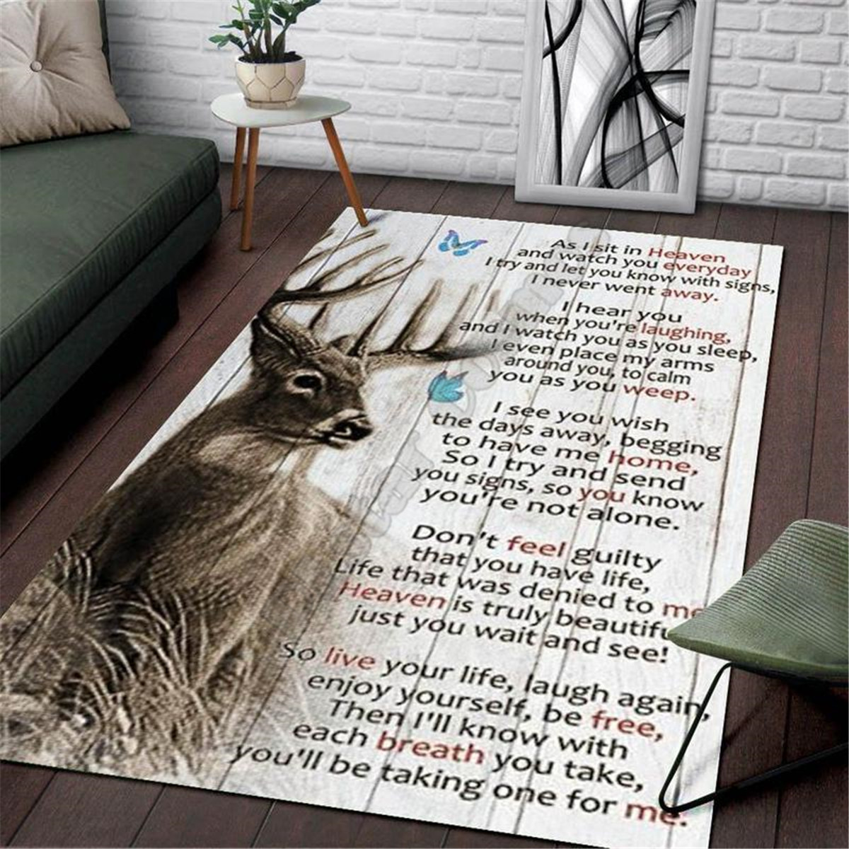 Hunting Outdoor Mat - พรมลายพื้นที่ล่าสัตว์กวาง พรมพิมพ์ลาย 3 มิติ พรมปูพื้น พรมกันลื่น