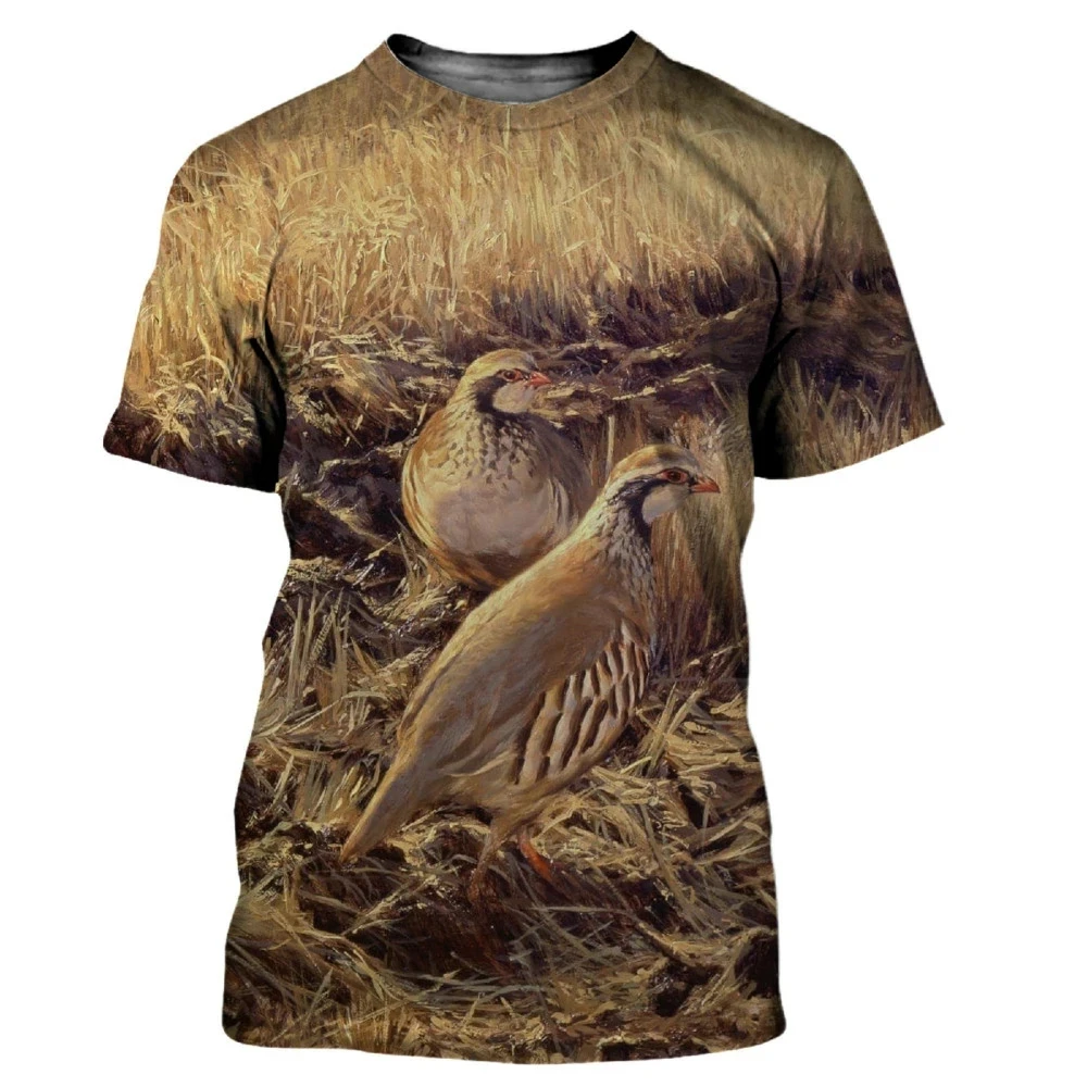 เสื้อยืดคอกลมลายพรางสัตว์ป่าลา - Hunting Quail บทวิจารณ์และราคา