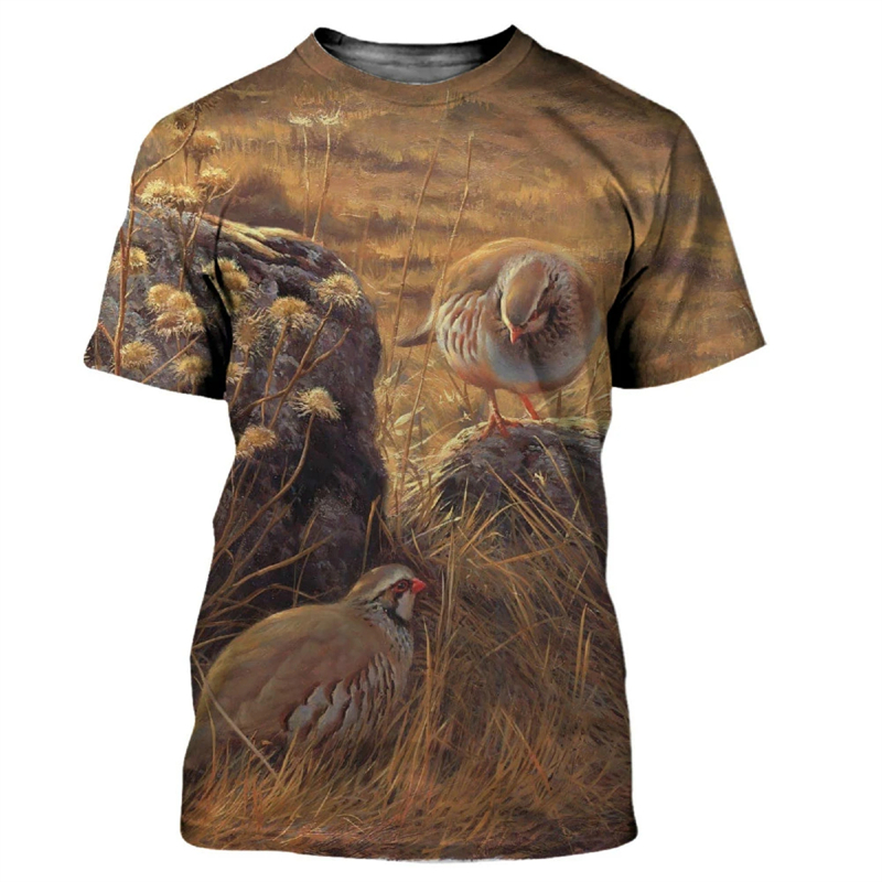 เสื้อยืดพิมพ์ลาย3D นกกระทาสัตว - Hunting Quail บทวิจารณ์และราคา