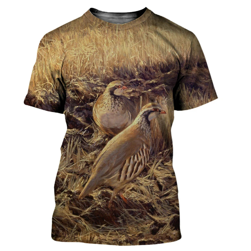 เสื้อยืดพิมพ์ลาย3D นกกระทาสัตว - Hunting Quail บทวิจารณ์และราคา