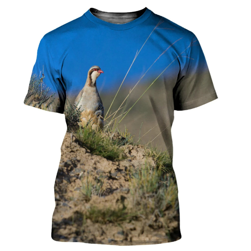 เสื้อยืดพิมพ์ลาย3D นกกระทาสัตว - Hunting Quail บทวิจารณ์และราคา