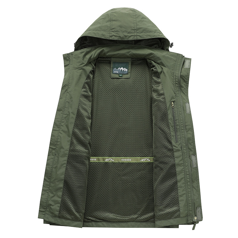 เสื้อแจ็คเก็ตแบบถอดแขนได้ มีฮู - Safari Outdoor Hunting Jackets บทวิจารณ์และราคา